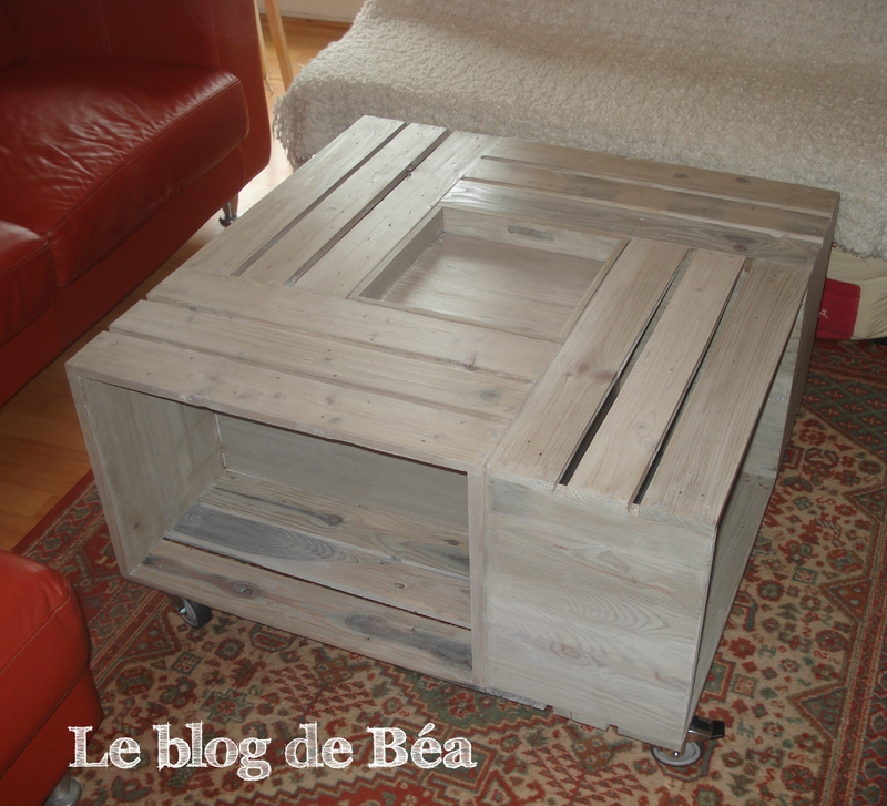 Table basse en palette grise