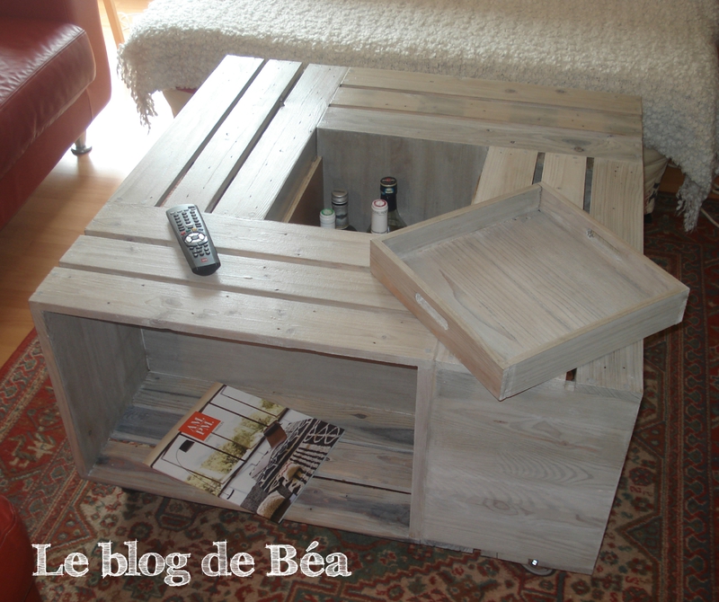Table basse bois customisée