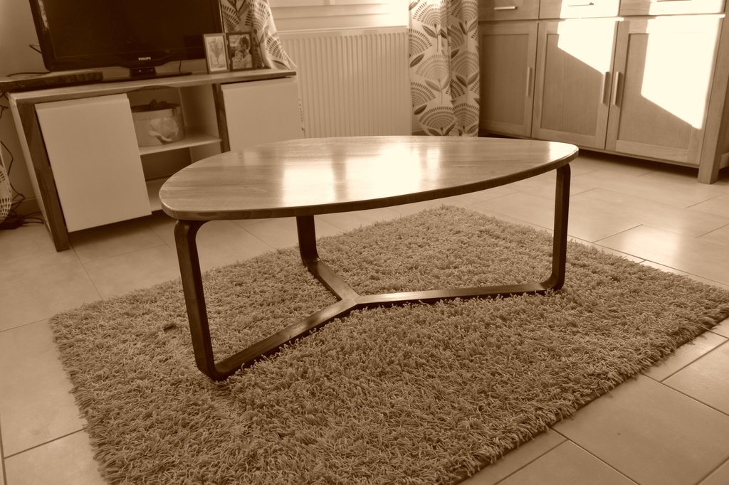 Table basse morceaux de bois