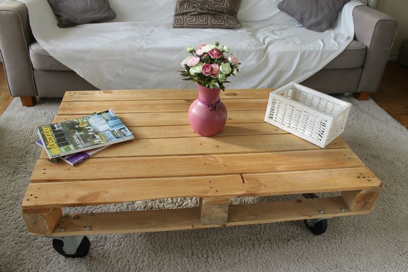 Table basse palette ardoise