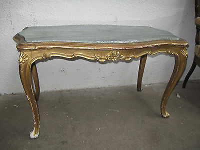 Table basse ancienne plateau marbre