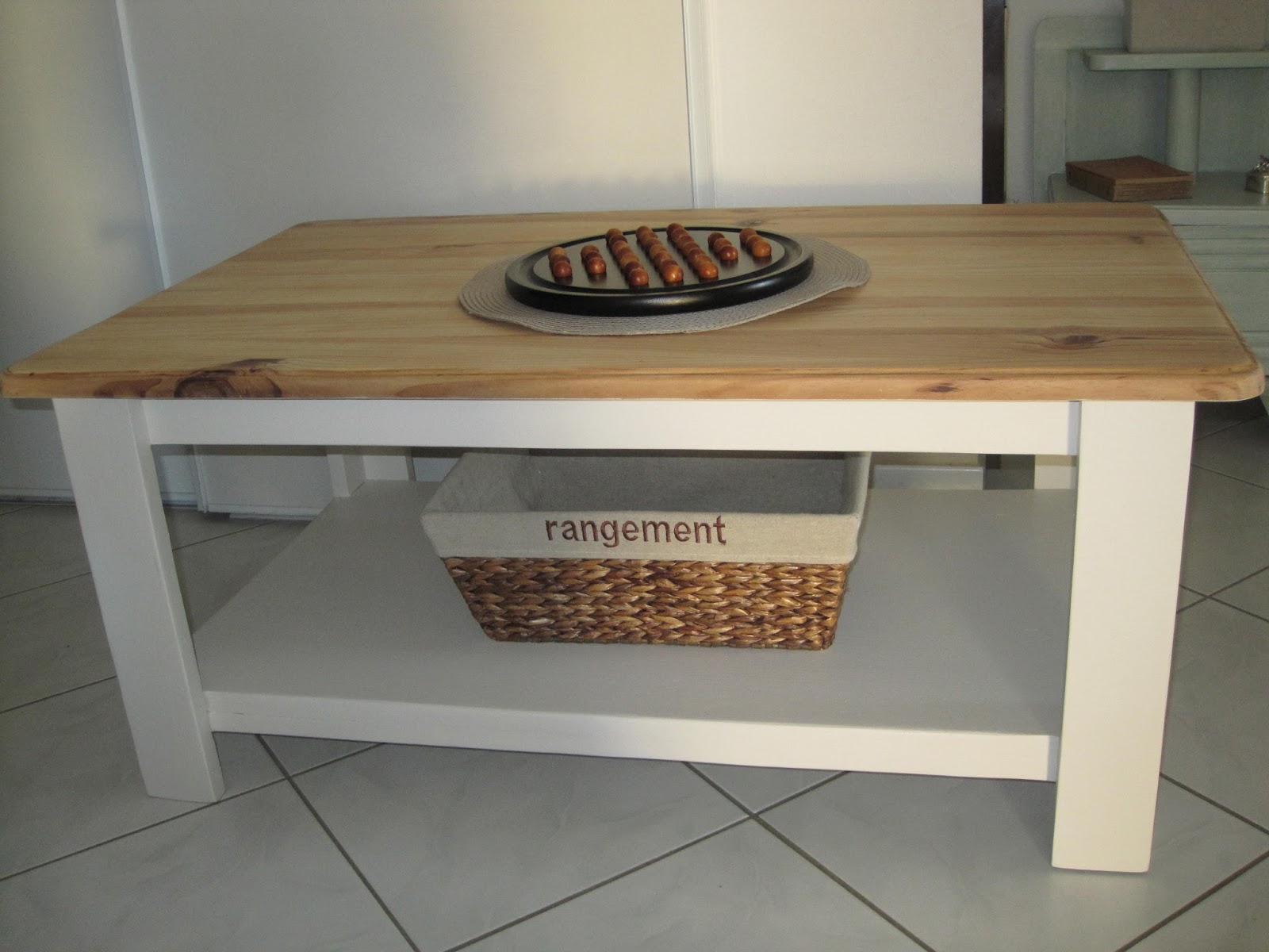 Table basse bois rénovée