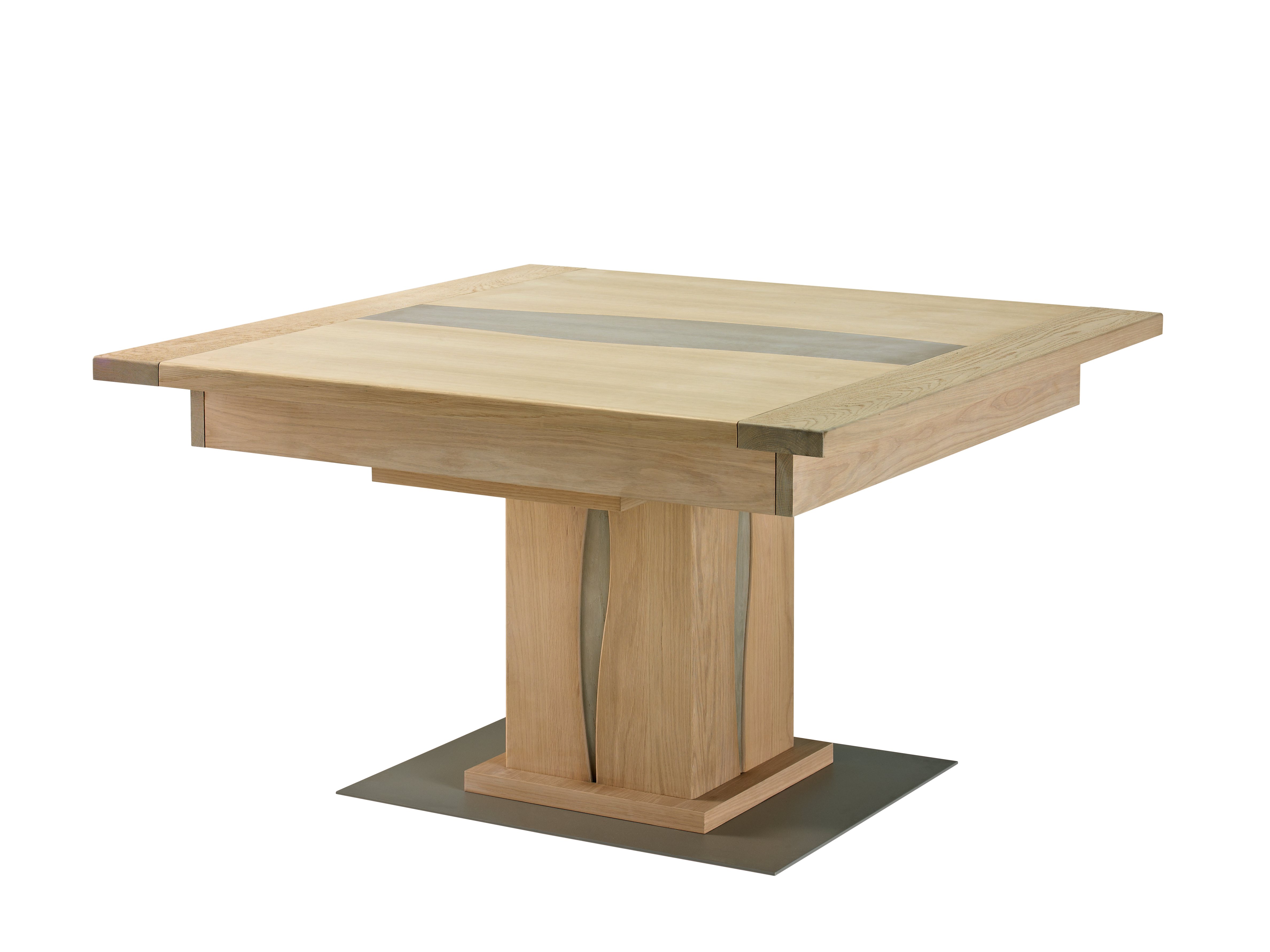 Table basse relevable avec pied central