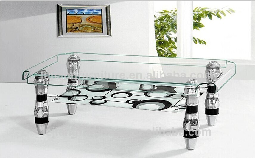 Table basse en verre baroque