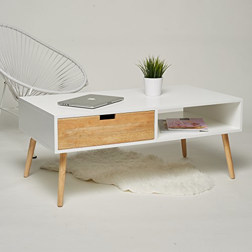 Table basse bois retro