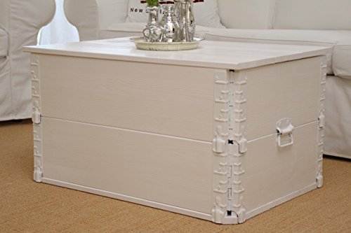 Table basse coffre bois blanc