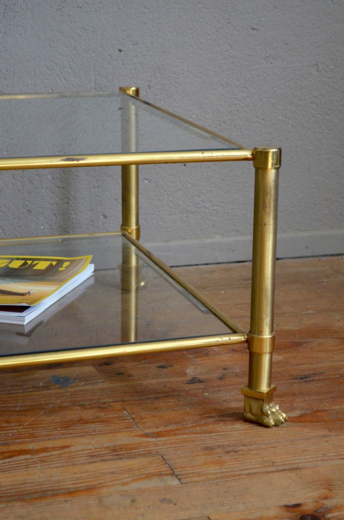 Table basse vintage en verre