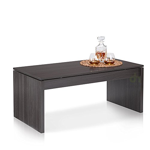 Table basse grise plateau relevable