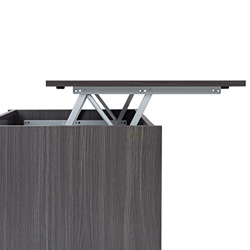 Table basse plateau relevable gris