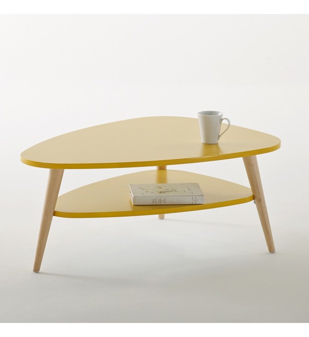 Table basse vintage double plateau jimi blanc