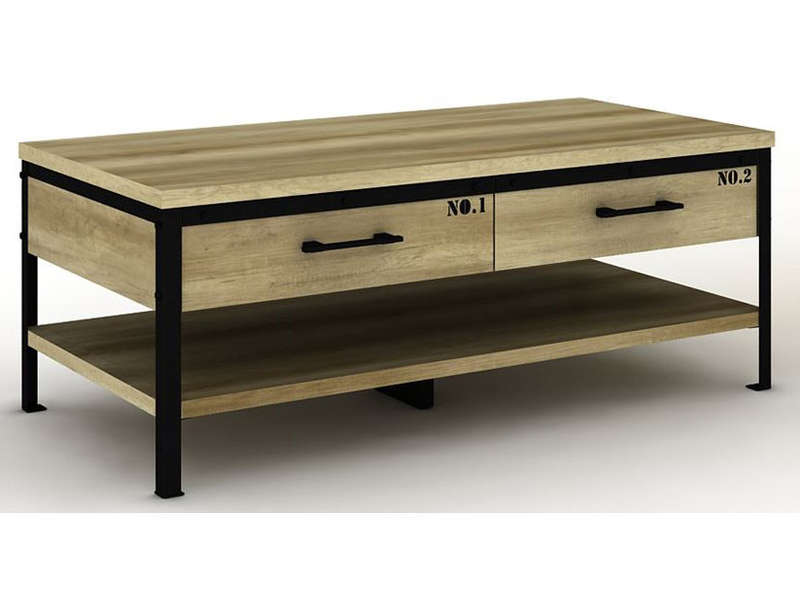 Table basse bois et metal conforama