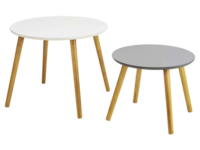 Table basse gigogne blanche grise