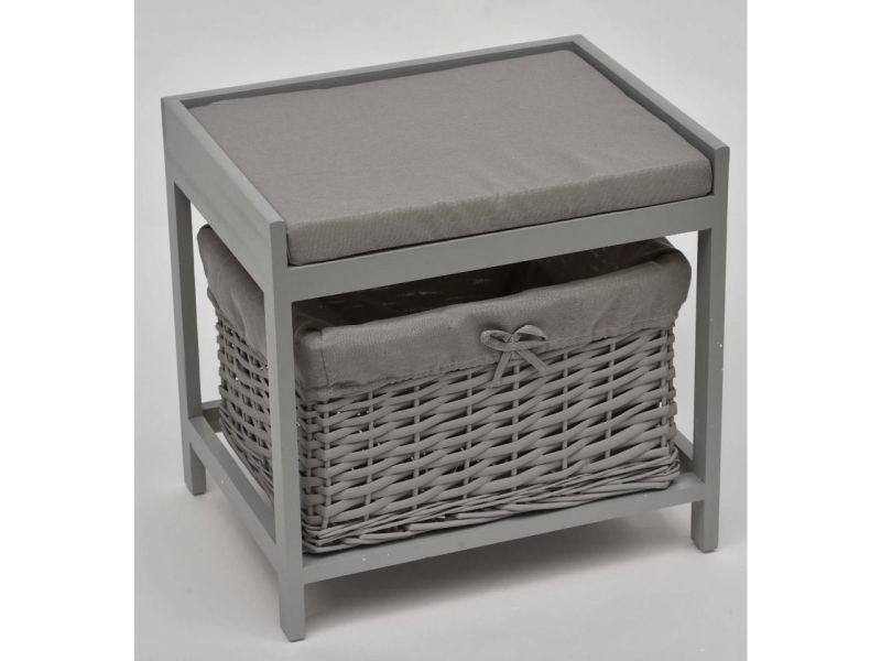 Table basse avec pouf osier