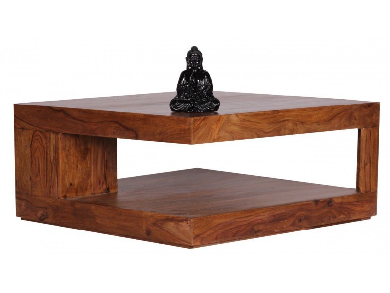 Table basse carrée en bois massif