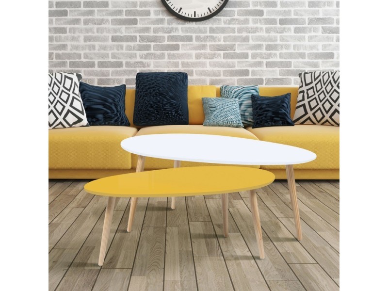 Table basse scandinave jaune