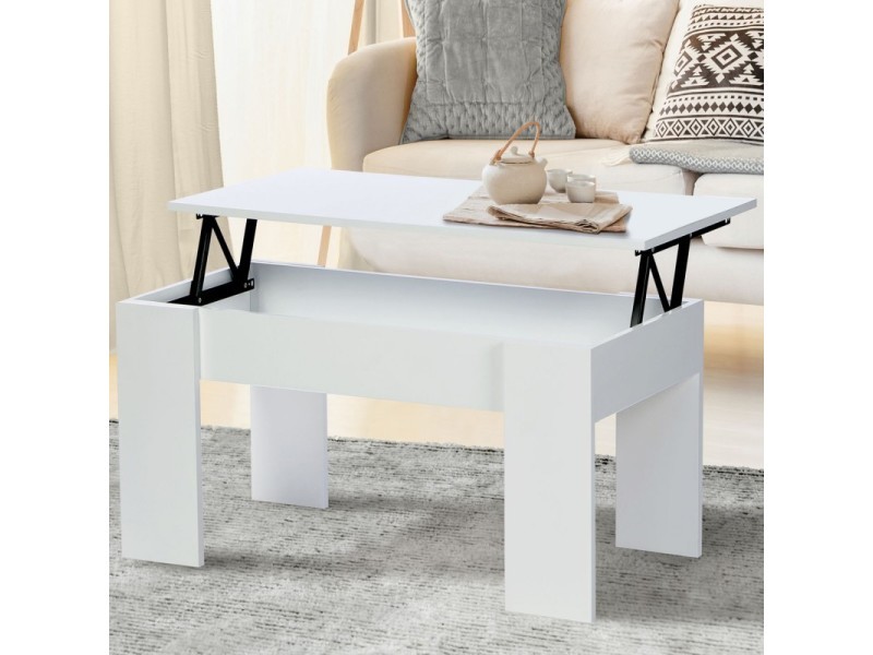 Table basse relevable blanche alinea