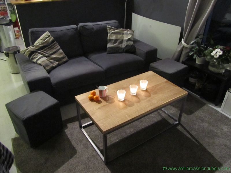 Diy table basse bois metal