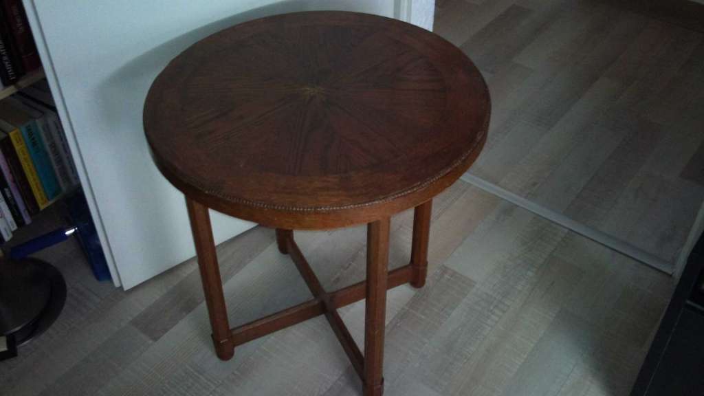 Table basse ronde bois fonce