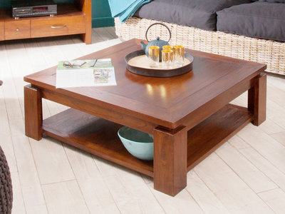 Table basse carré bois brut