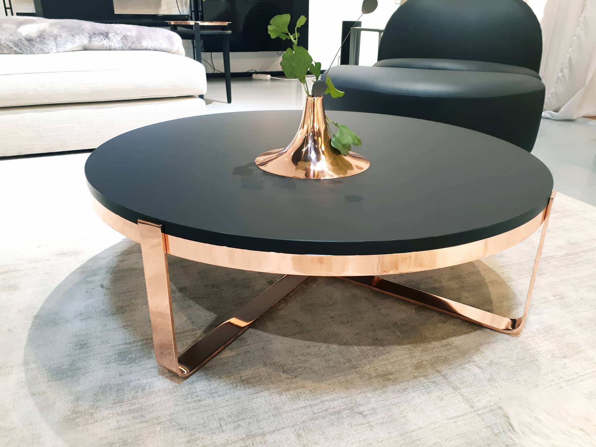 Table basse ronde cuivre