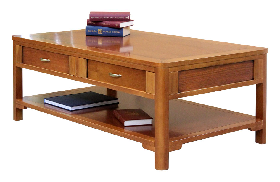 Table basse salon bois avec tiroir