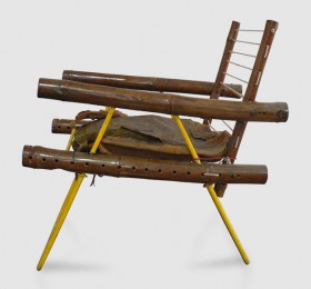 Table basse eric blanc et bois noir