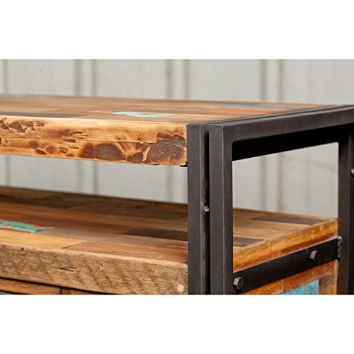 Table basse carrée bois et métal pier import