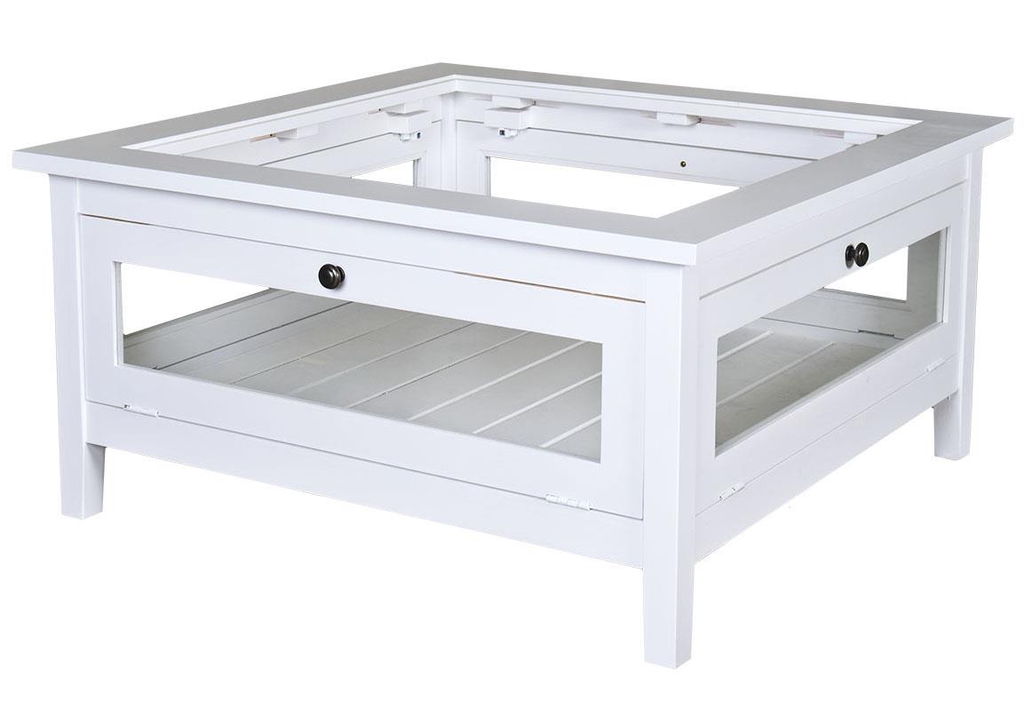 Table basse carré bois blanc