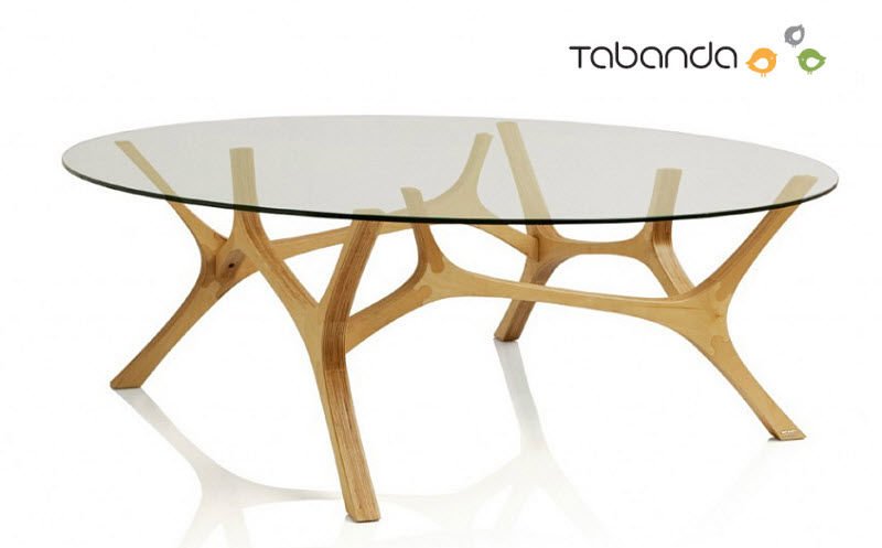 Table basse bois brut ovale