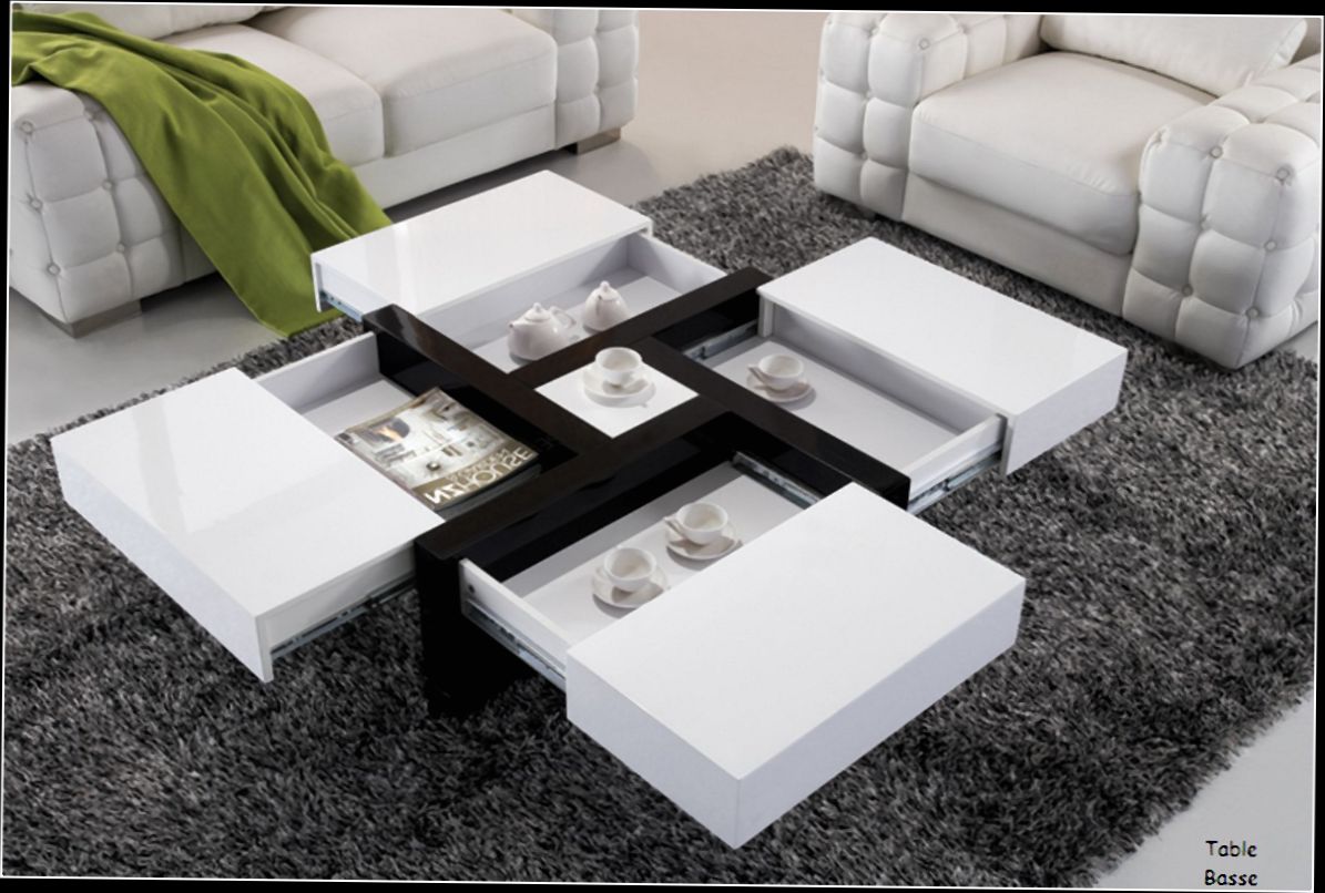 Table basse relevable avec plateau