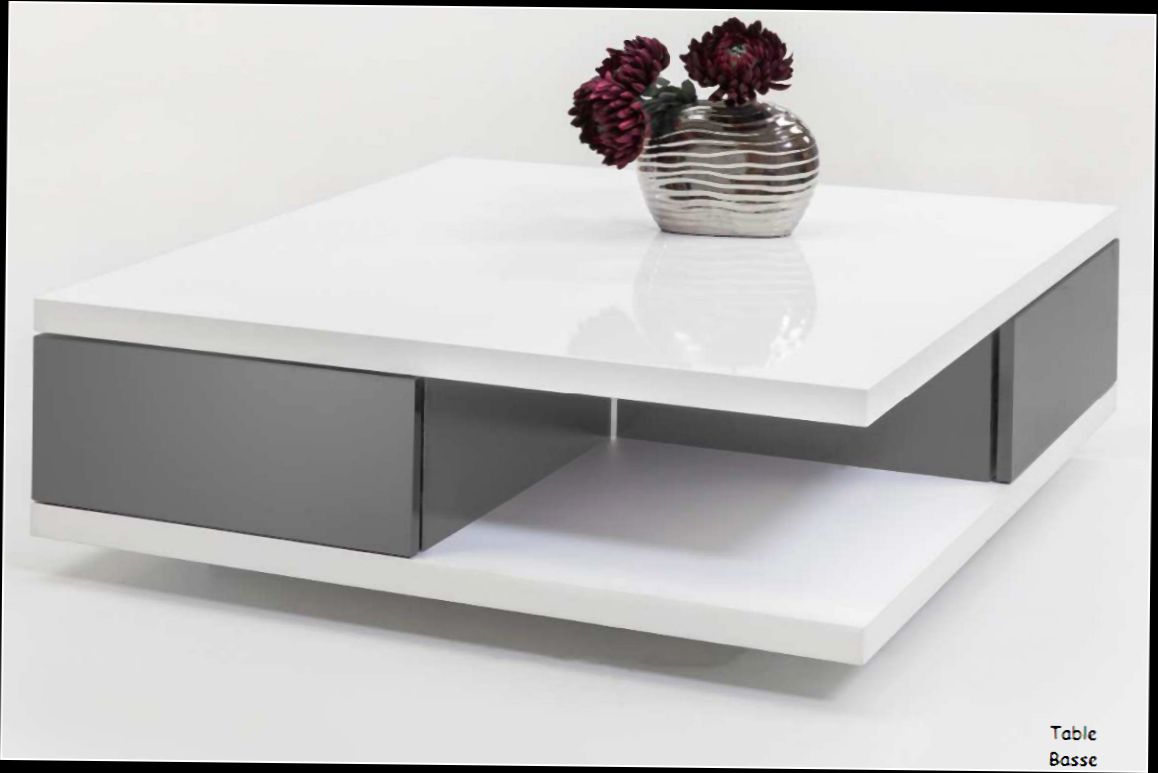 Table basse ronde en bois avec rangement