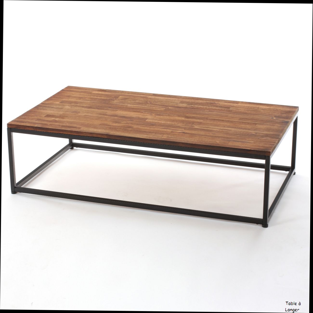 Table basse fer noir et bois
