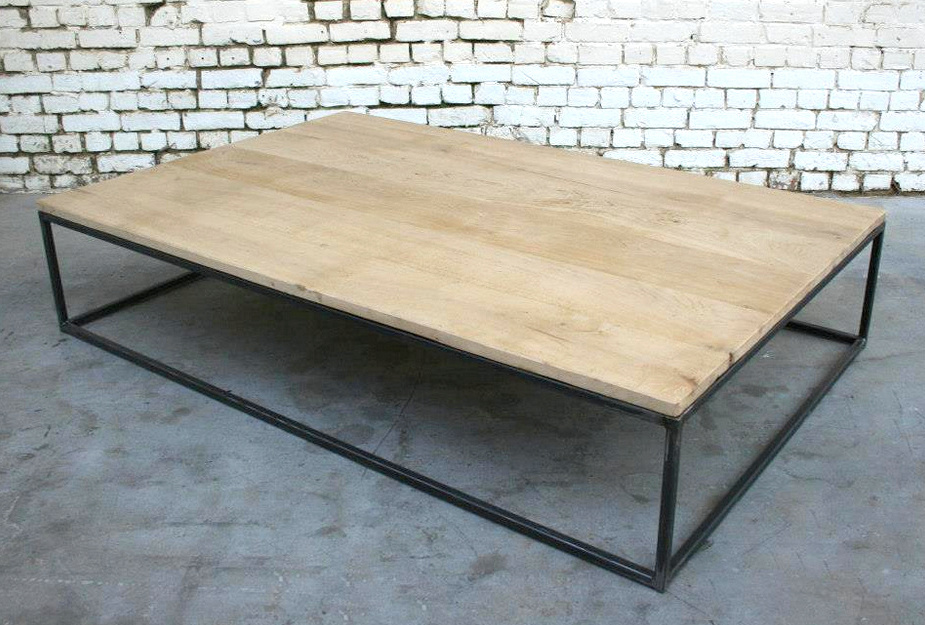 Table basse en bois metal