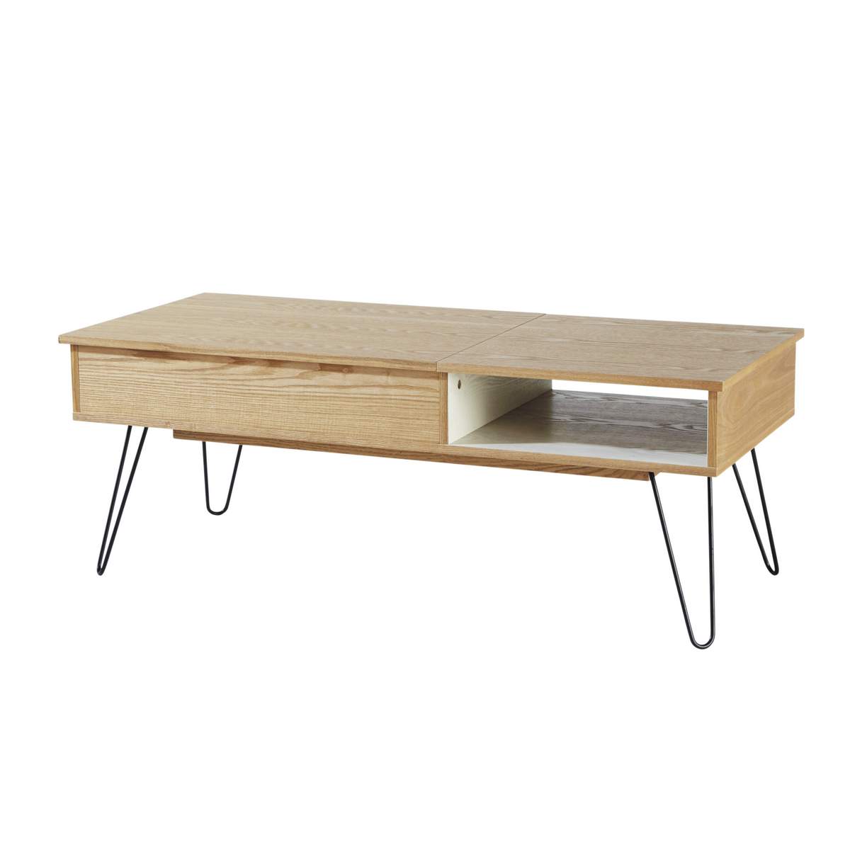 Table basse vintage blanc et bois