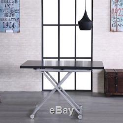 Table basse relevable extensible noir domy