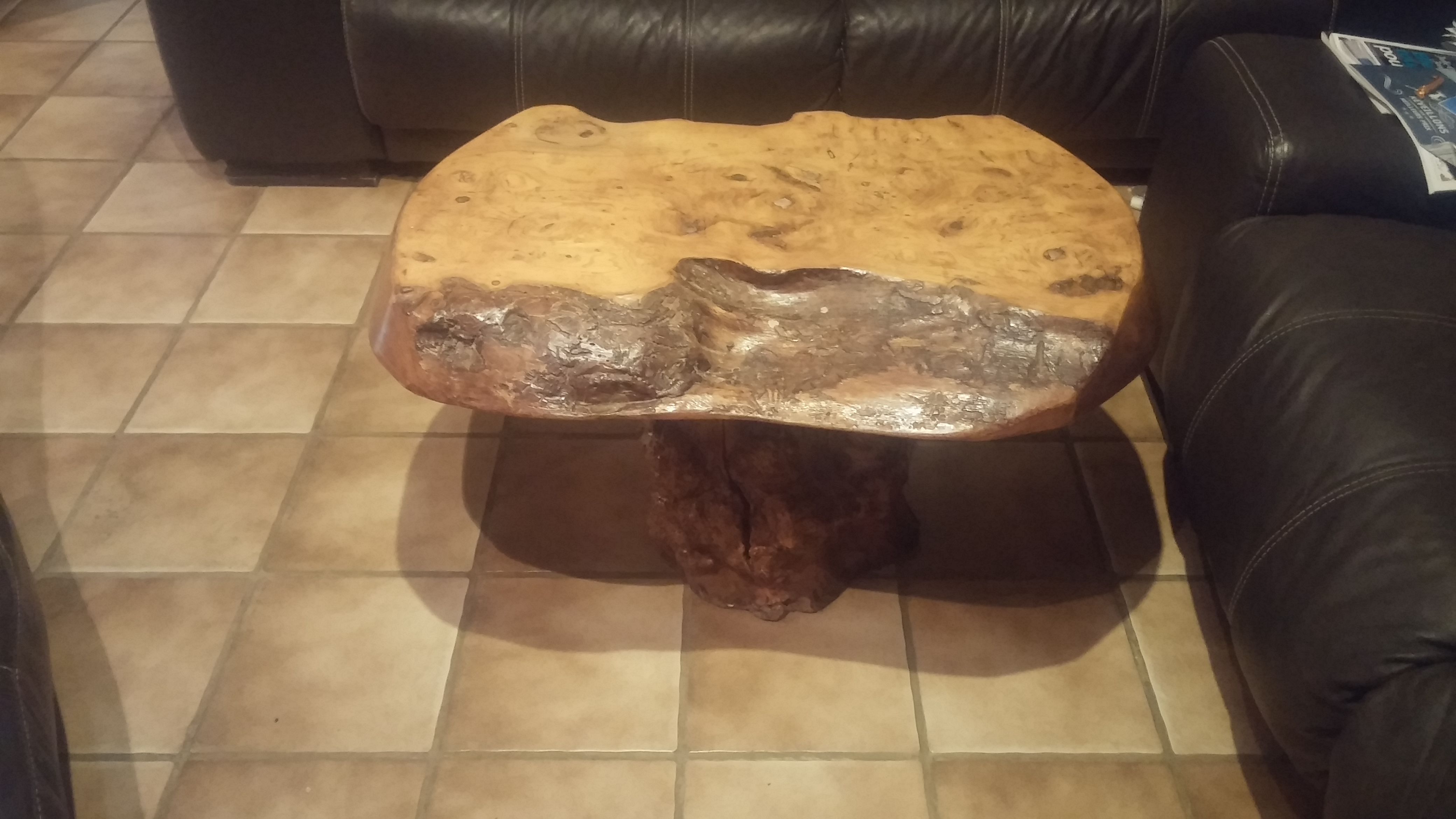 Table basse bois d'olivier