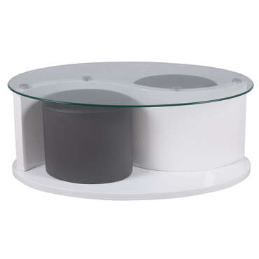 Table basse ovale blanche conforama