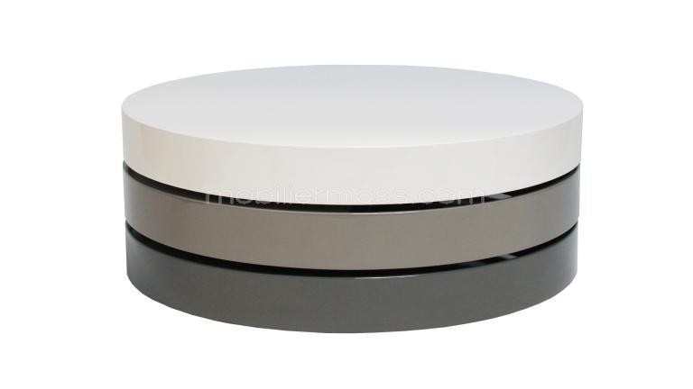 Table basse ronde avec tiroir