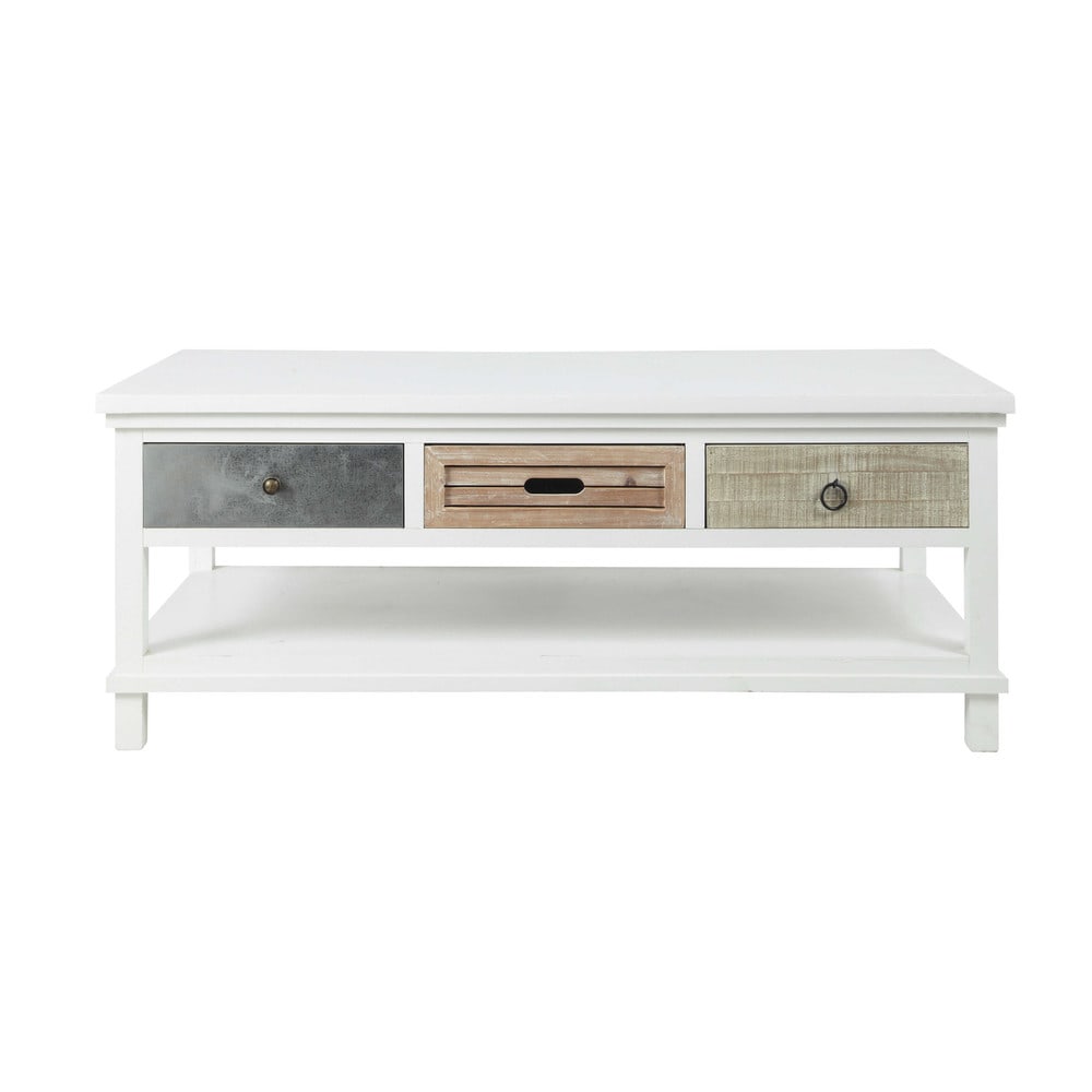 Table basse blanche en bois