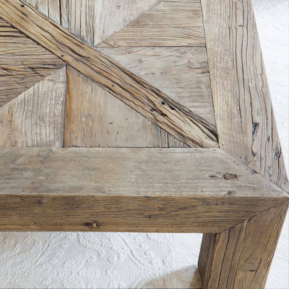Table basse carree bois vieilli