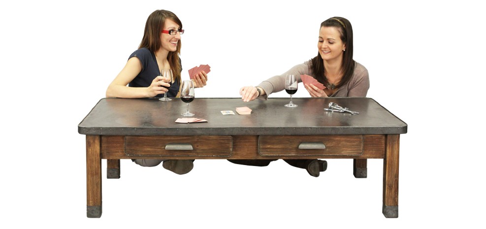 Table basse zinc bois