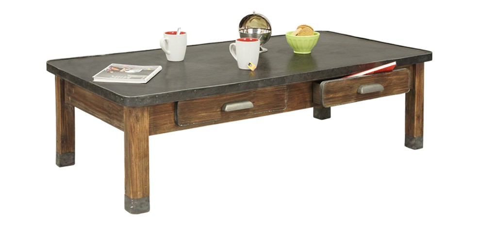 Table basse bois vieilli