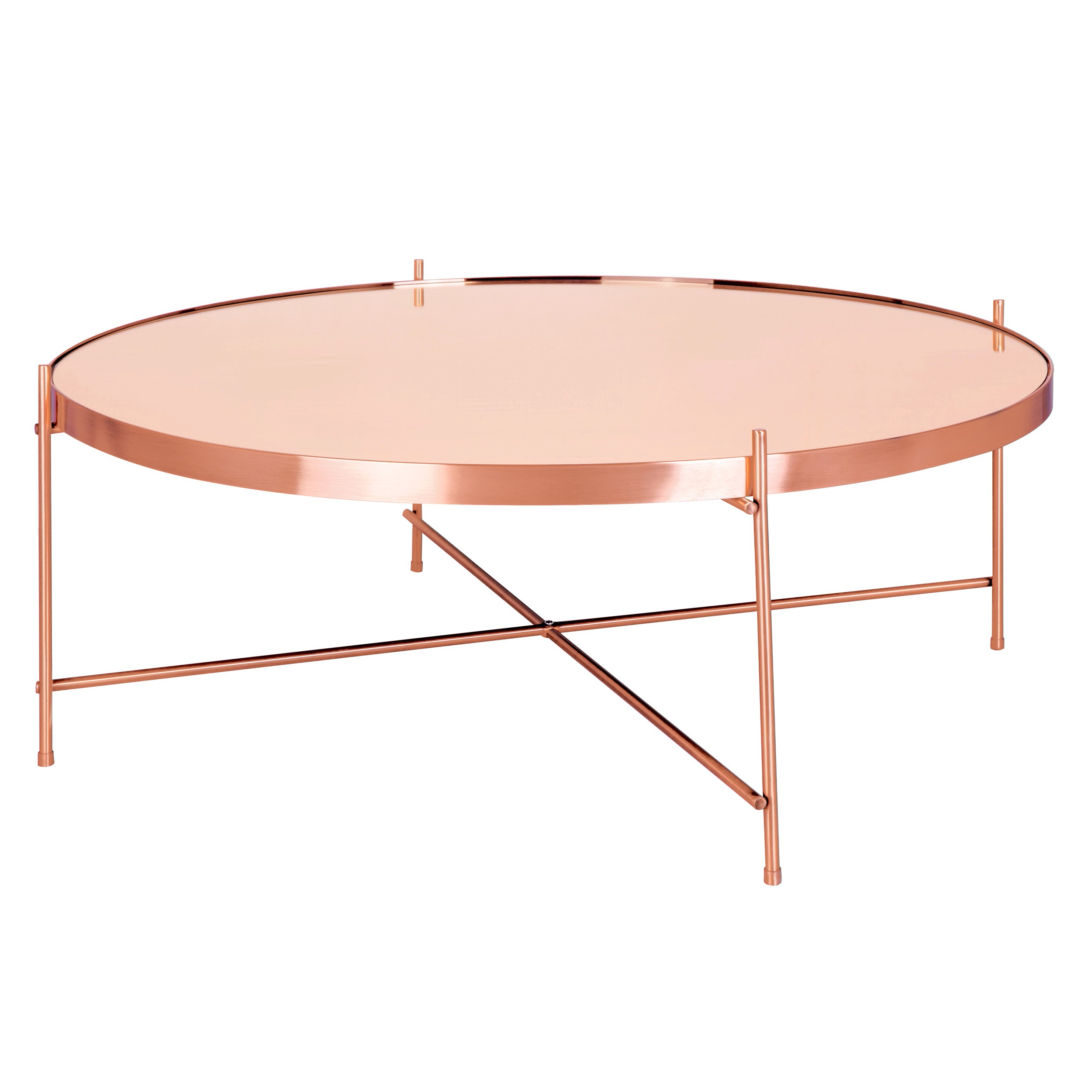 Table basse ronde cuivrée