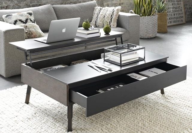 Table basse blanc et bois la redoute