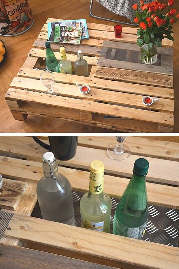 Table basse palette aquarium