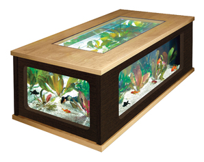 Table basse en verre aquarium