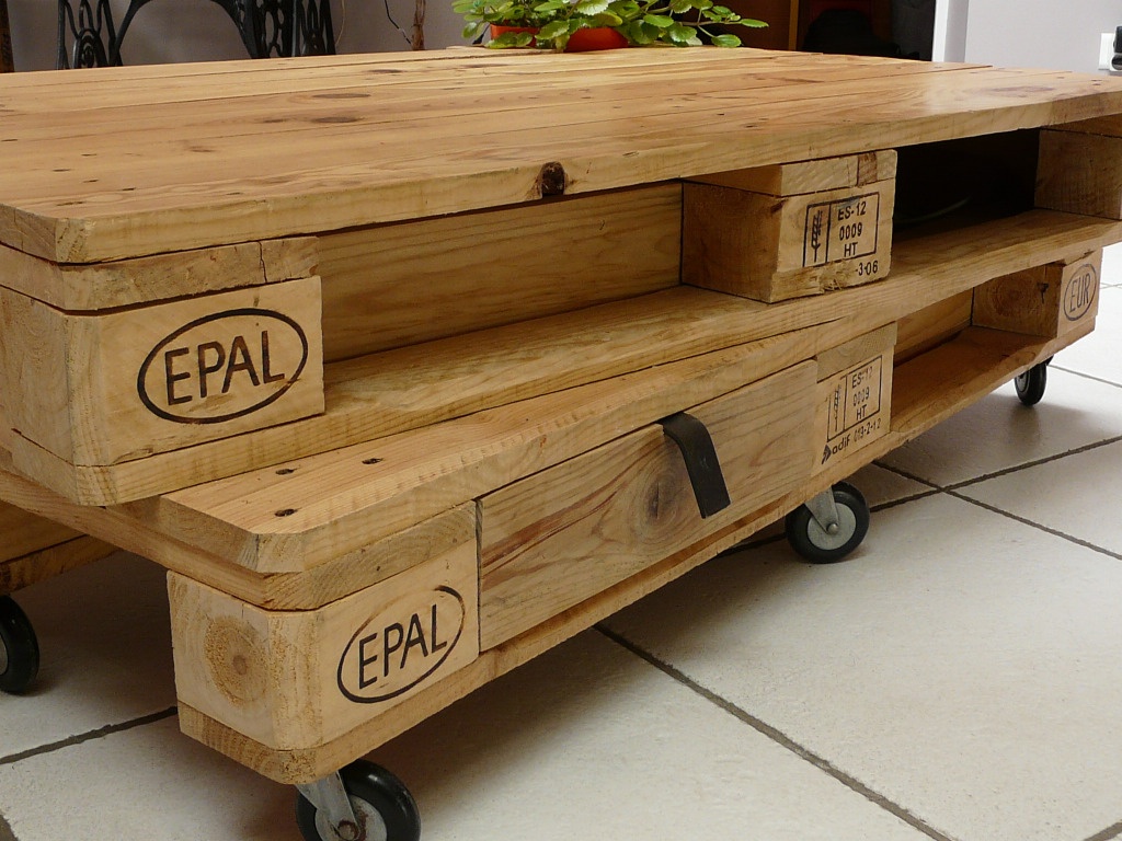 Table basse palette tiroir