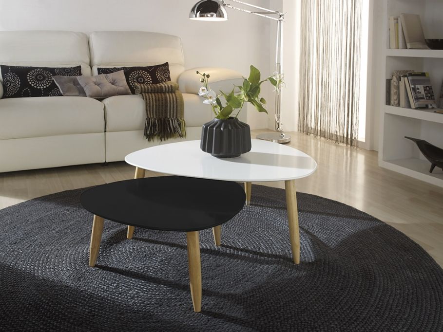 Table basse scandinave ronde grise