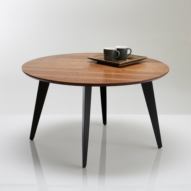 Table basse ronde noyer