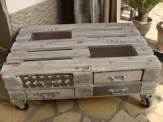 Table basse palette industriel